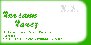 mariann mancz business card